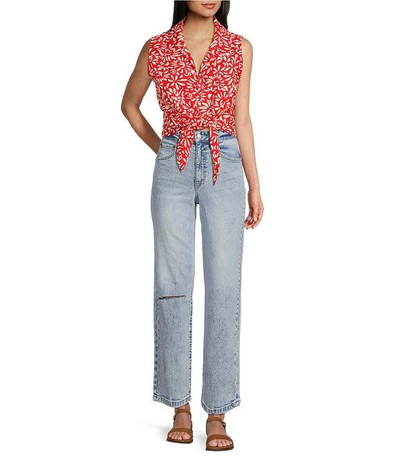 Copper Key High Rise Ankle Crop Straight Jeans Product Image