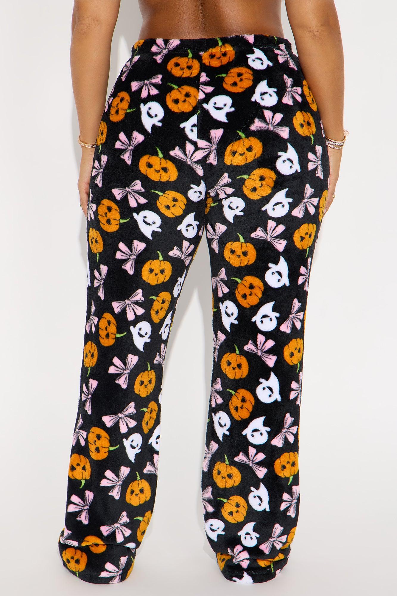 Spooky Cutie Halloween Plush PJ Pants - Black/combo Female Product Image