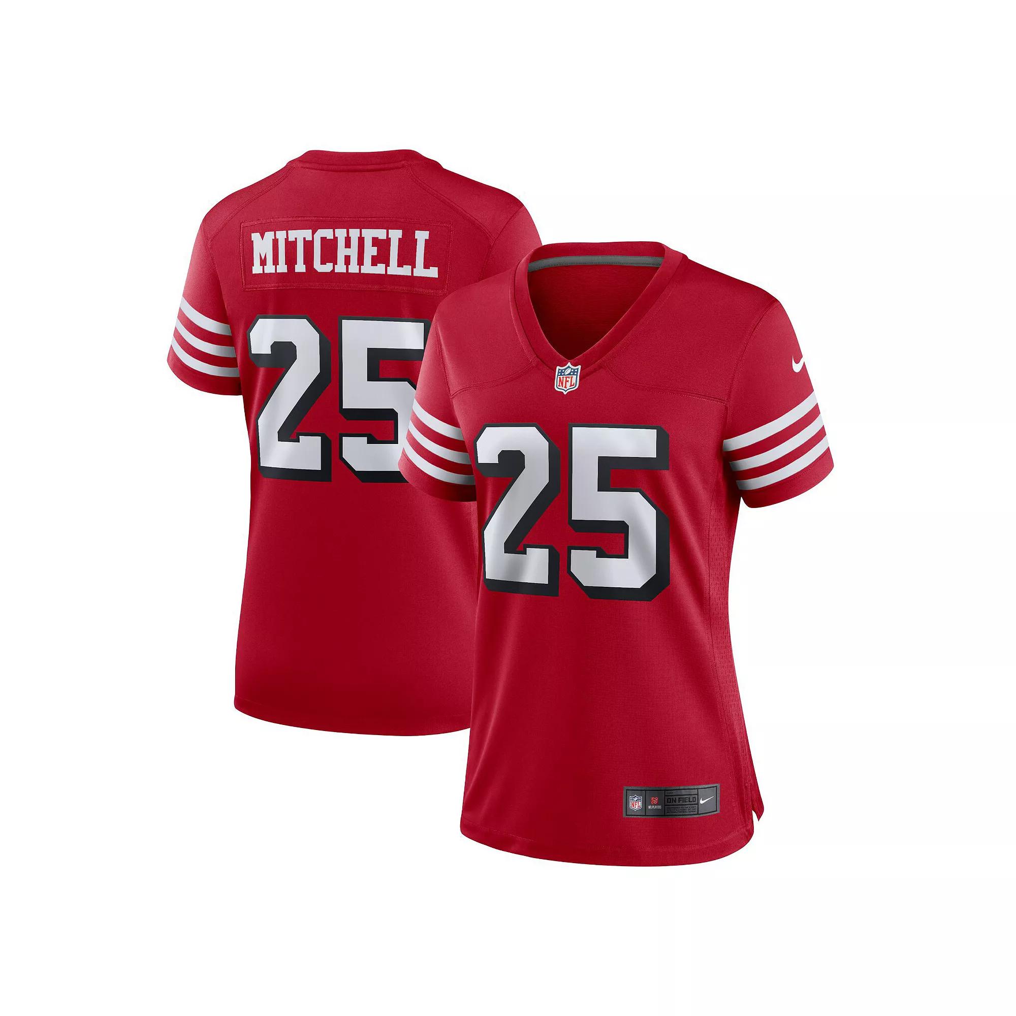 Women's Nike Elijah Mitchell Scarlet San Francisco 49ers Alternate Team Game Jersey, Size: XL, Red Product Image