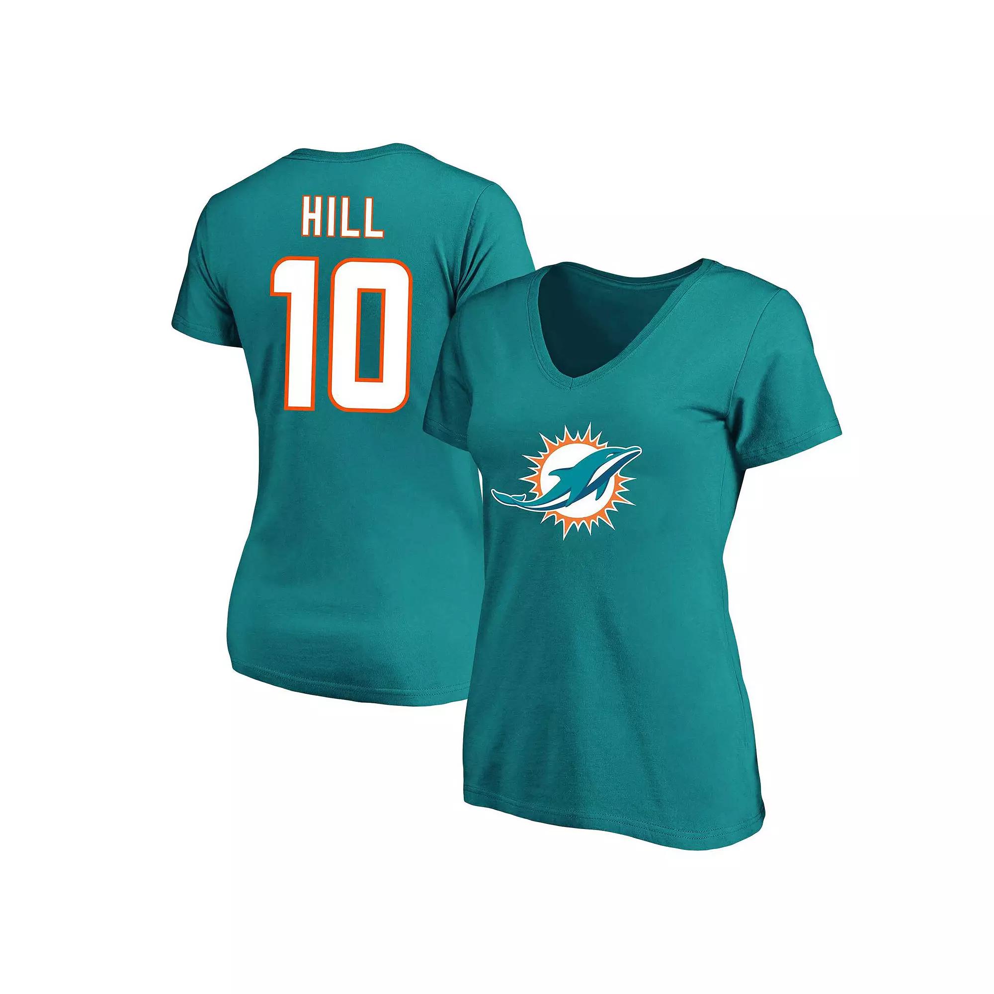 Women's Fanatics Branded Tyreek Hill Aqua Miami Dolphins Plus Size Name & Number Player T-Shirt, Size: 3XL, Turquoise A Product Image