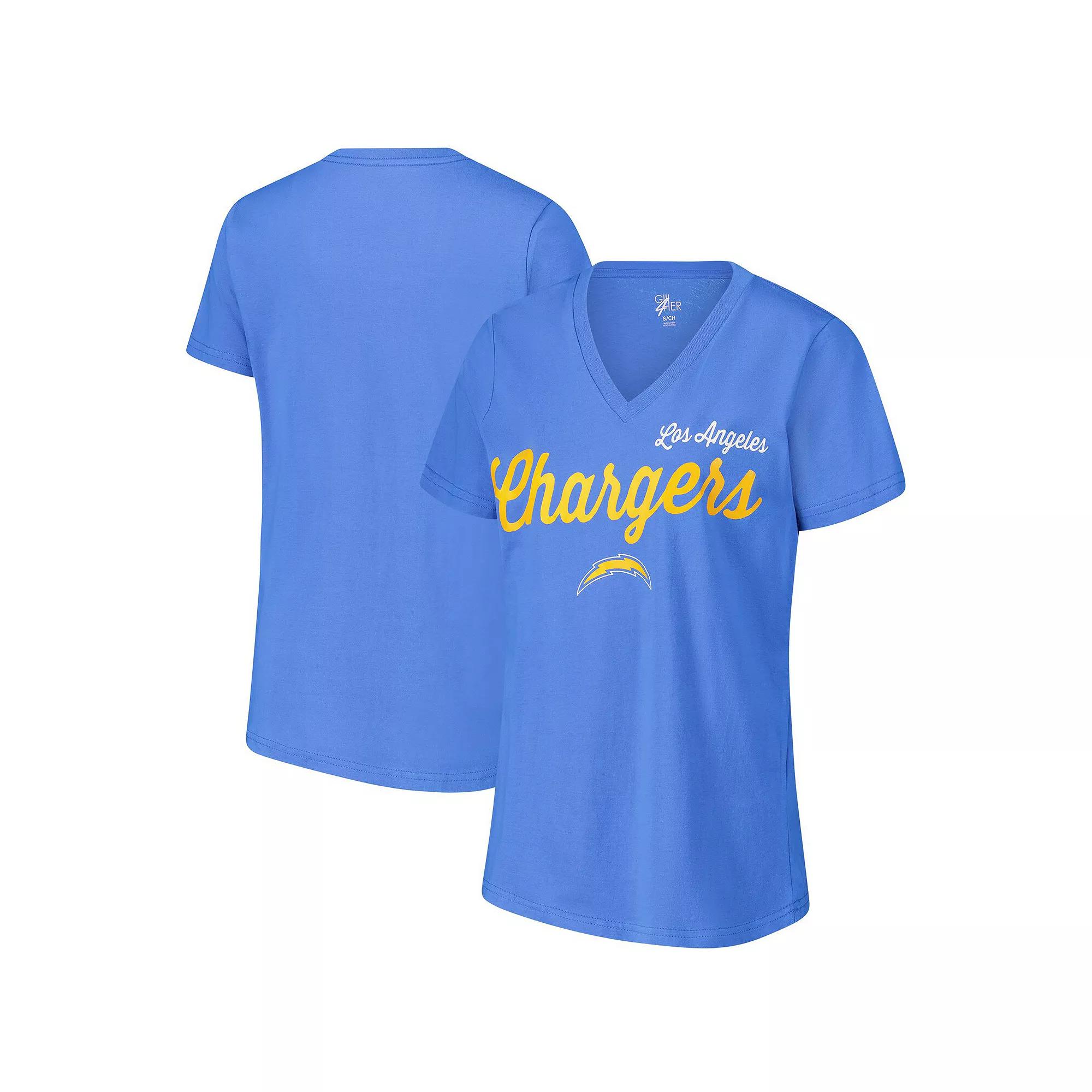 Women's G-III 4Her by Carl Banks Powder Blue Los Angeles Chargers Post Season V-Neck T-Shirt, Size: 2XL, Light Product Image