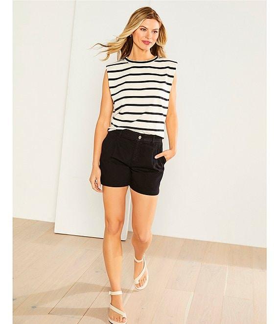 Gibson & Latimer Stripe Knit Crew Neck Sleeveless Muscle Tee Shirt Product Image