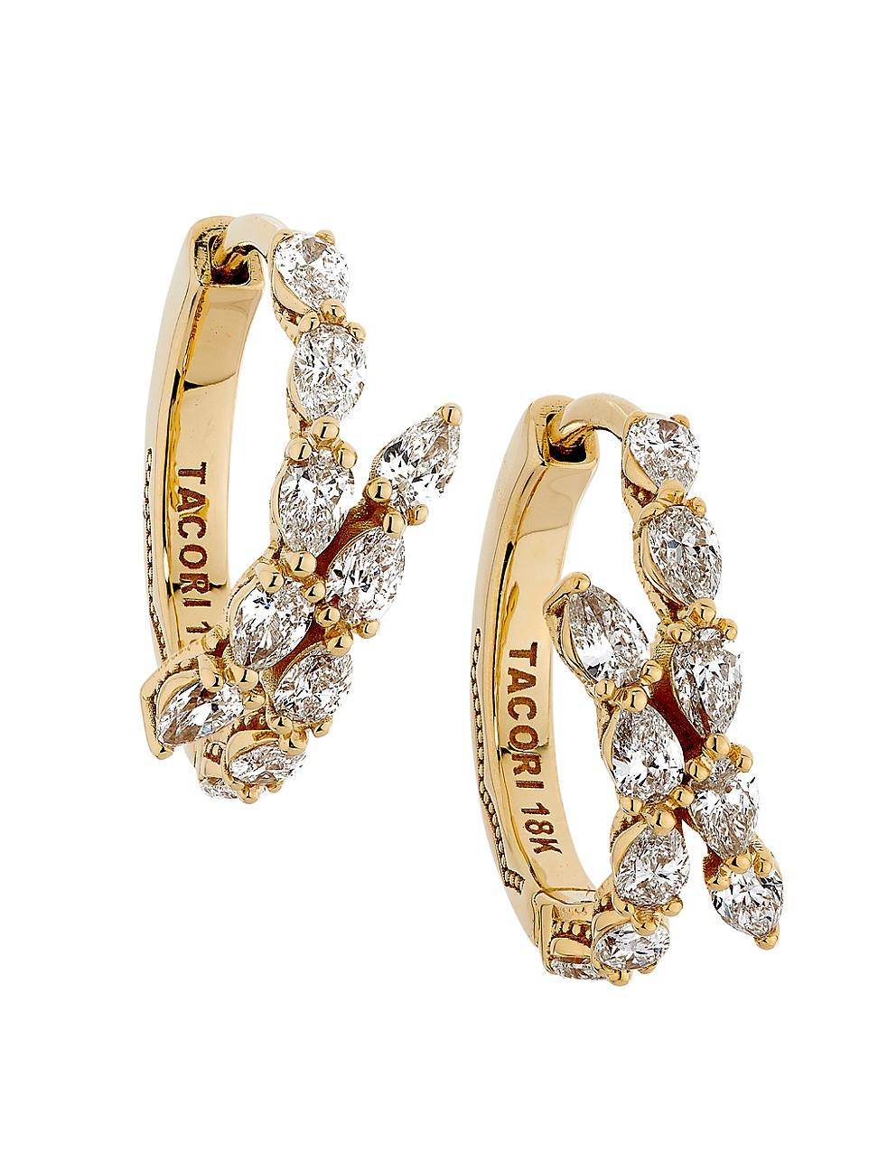 Womens Stilla 18K Yellow Gold & 1.10 TCW Diamond Medium Hoop Earrings Product Image