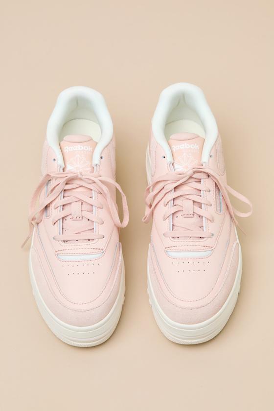 Club C Extra Bleached Peach Leather Flatform Sneakers Product Image