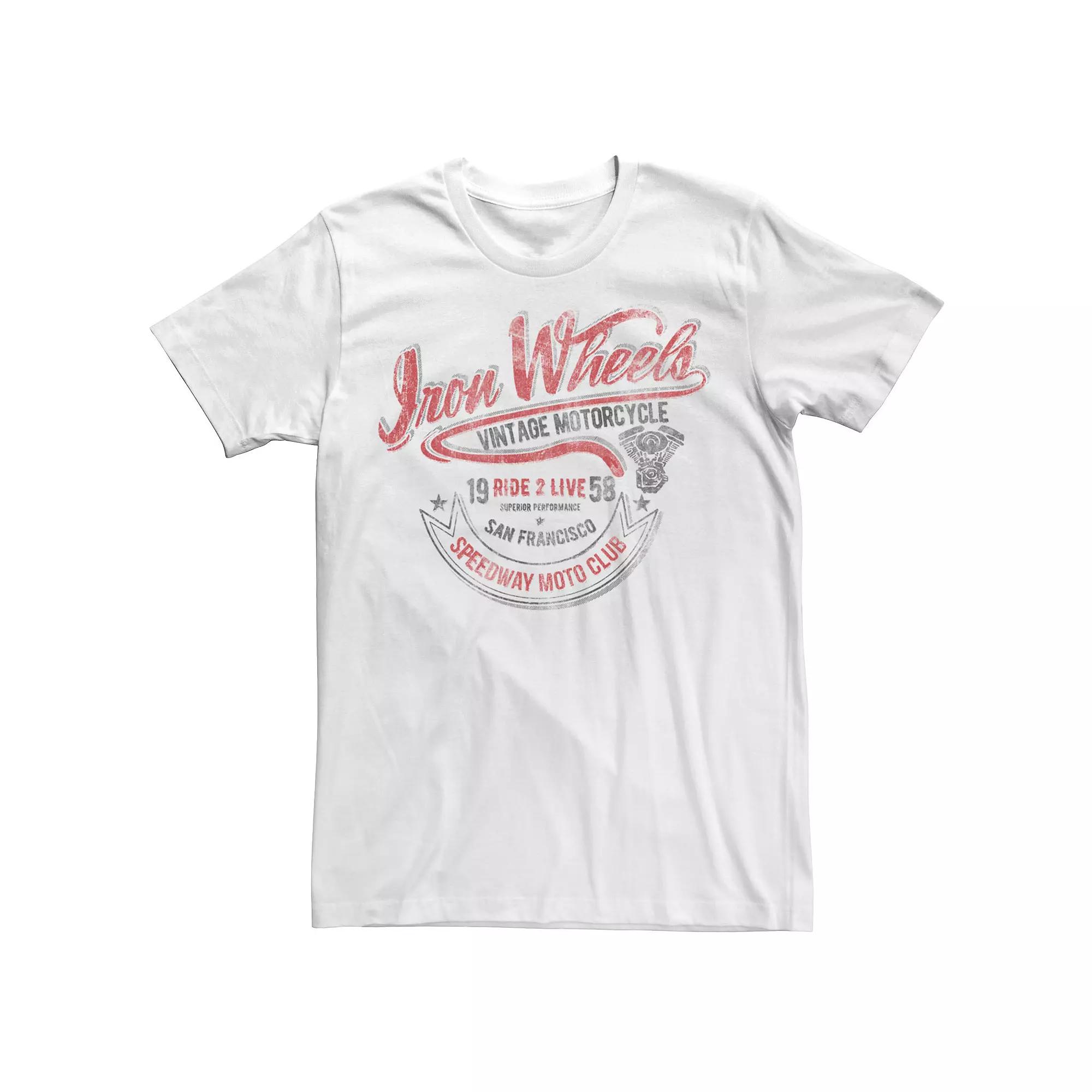 Men's Iron Wheels Speedway Moto Club Vintage Tee,  Product Image