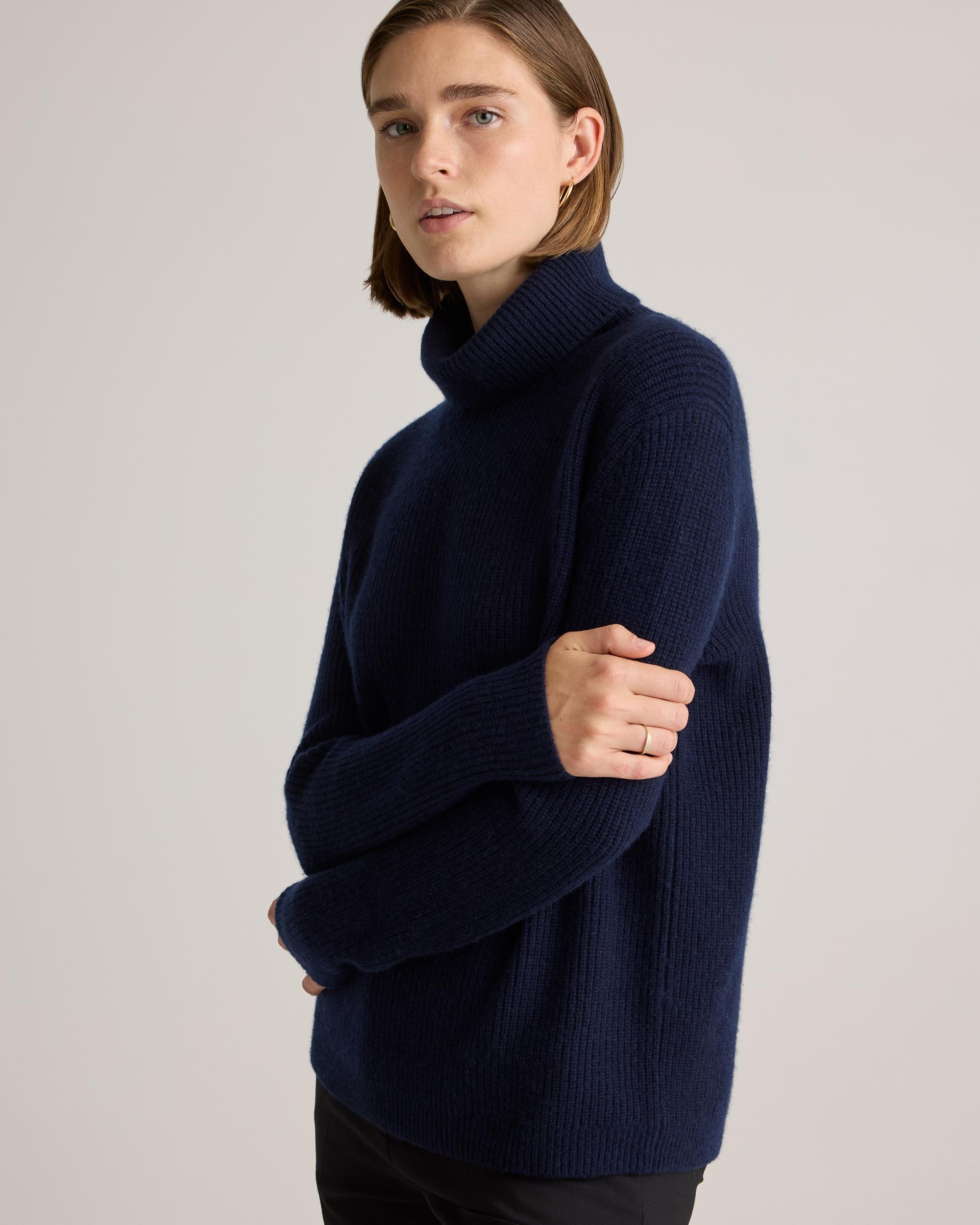 Quince | Women's Mongolian Cashmere Fisherman Turtleneck Sweater Size XL Product Image