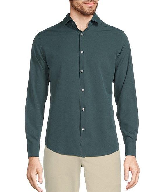 Murano Slim Fit Solid Performance Stretch Long Sleeve Woven Shirt Product Image