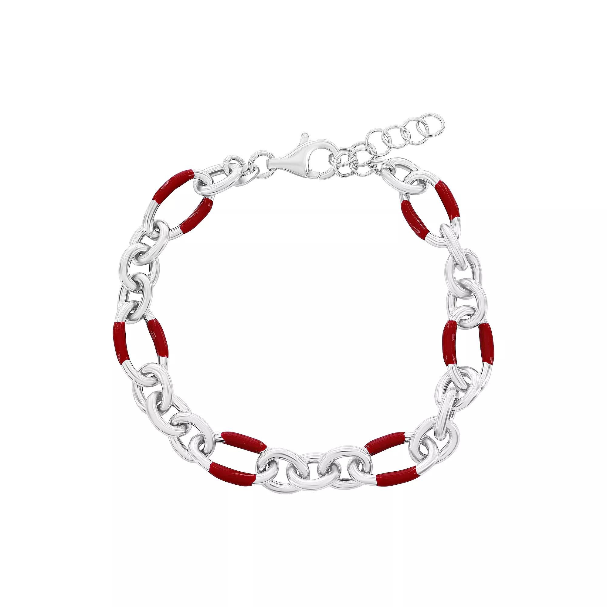 Argento Bella Sterling Silver Red Lava Enamel Bracelet, Women's, Size: 7-8" ADJ Product Image