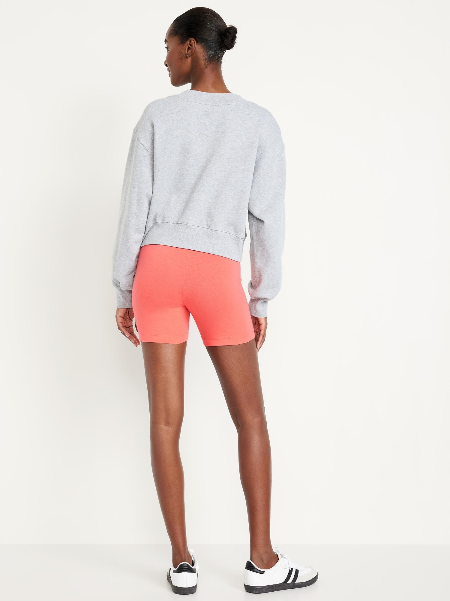 High-Waisted Jersey Biker Shorts -- 6-inch inseam Product Image