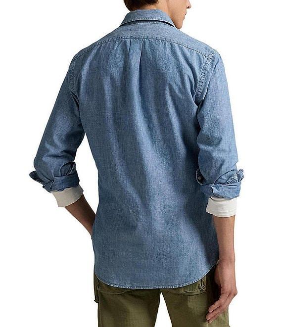 Polo Ralph Lauren Classic-Fit Button-Front Solid Chambray Shirt Product Image