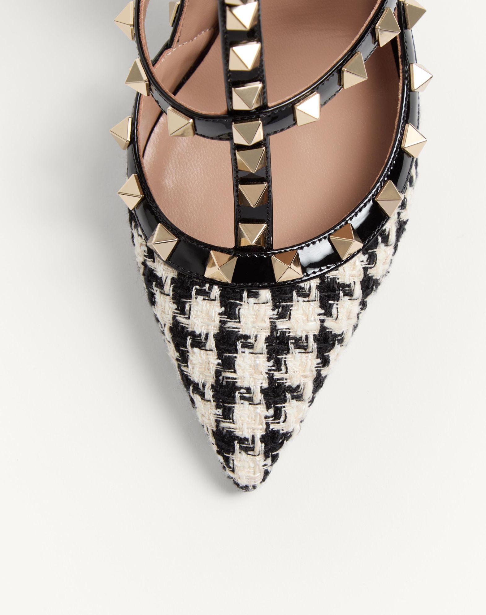 Rockstud Pump In Pied-De-Poule Fabric 100Mm Product Image
