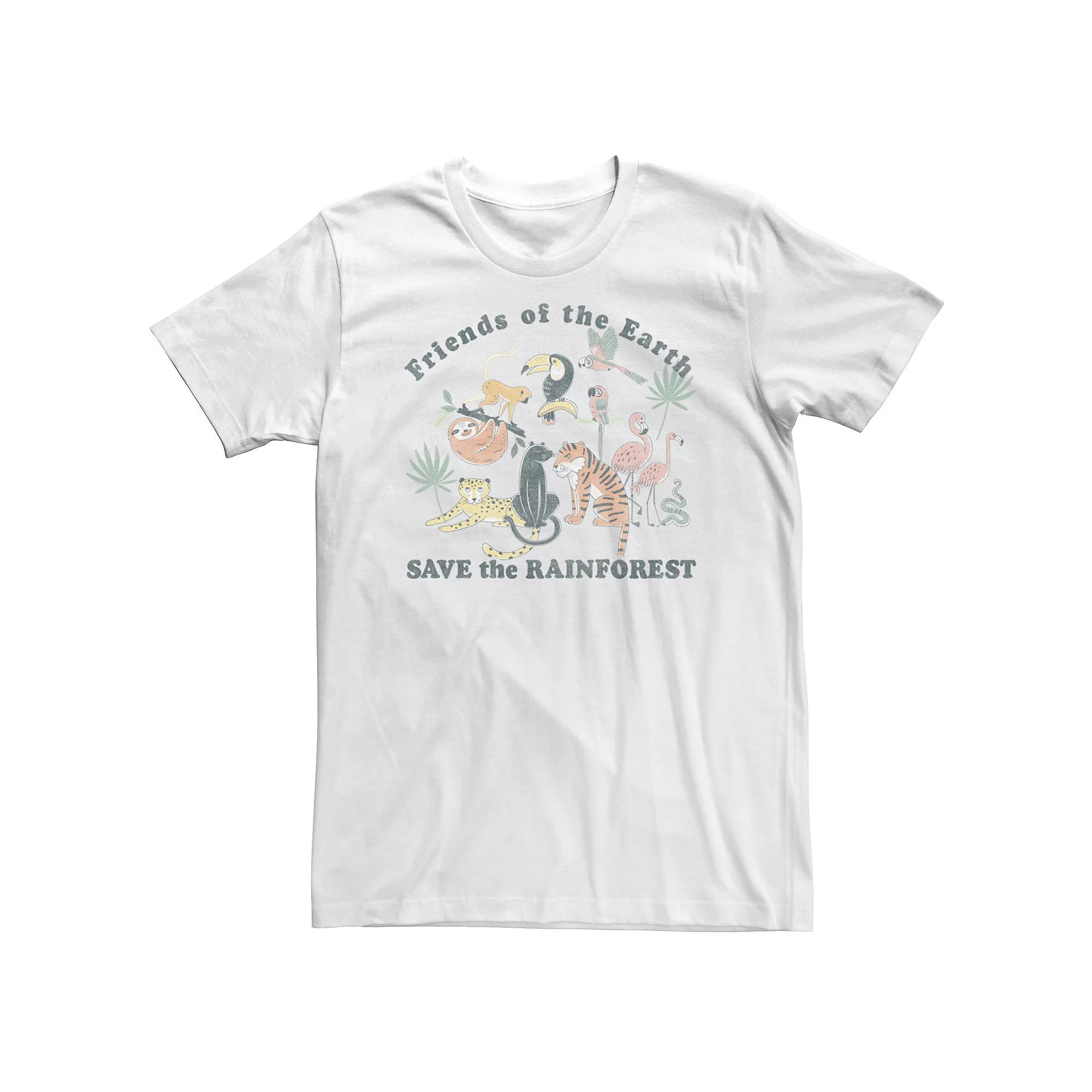 Big & Tall Trendy Friends Of The Earth Save The Rainforest Tee, Men's,  Product Image