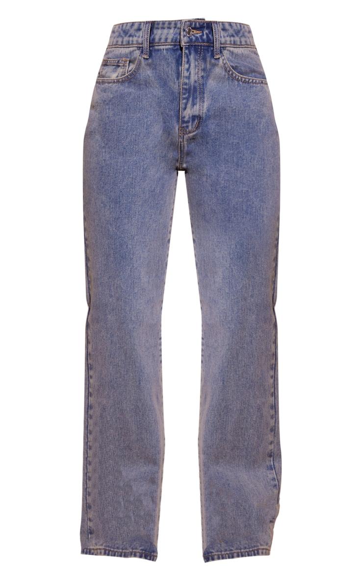Vintage Mid Wash Straight Leg Jeans Product Image