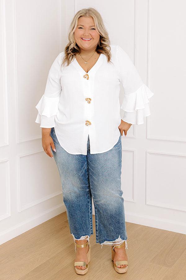 Mojitos On The Patio Shift Top in White Curves Product Image