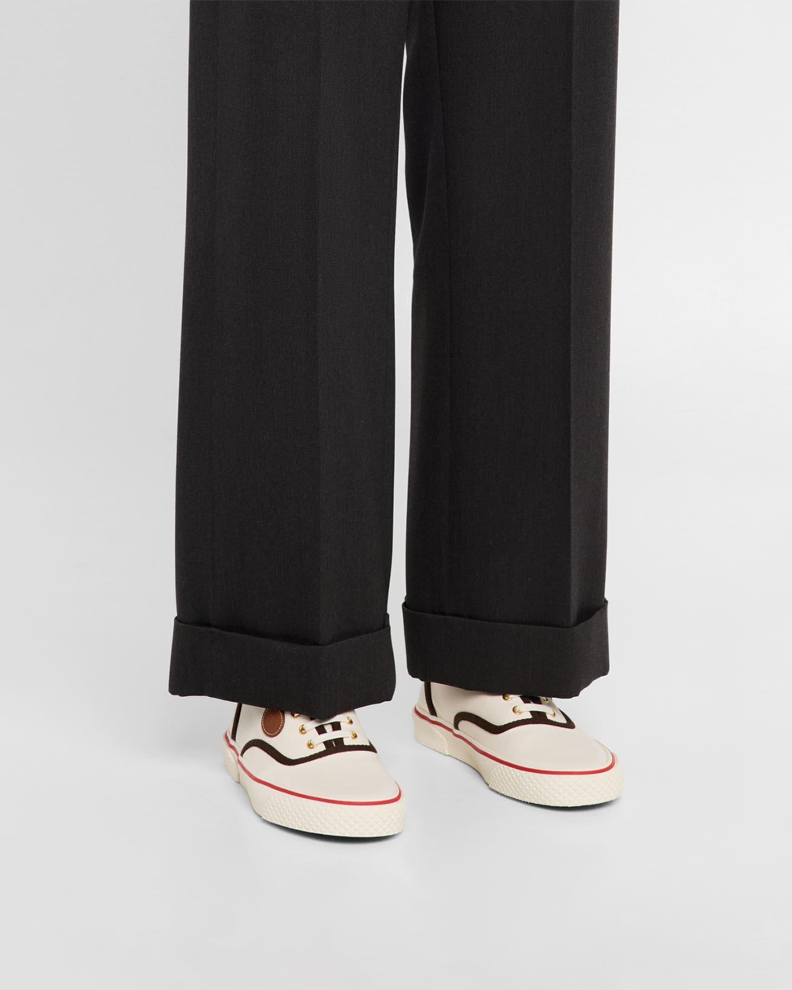 Men's Nojoke Canvas Leather VLogo Low-Top Sneakers Product Image