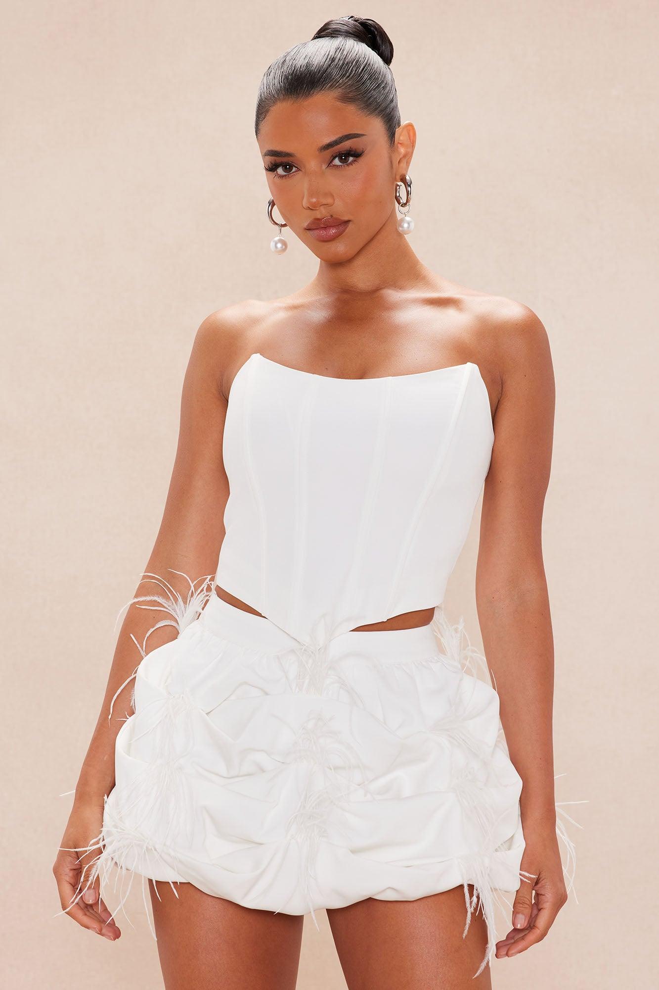 Chloe Corset Mini Skirt Set - Off White Product Image