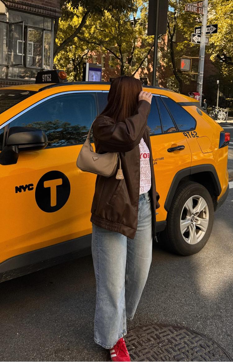 Abbi Brown Faux Suede Bomber Jacket Girls Product Image