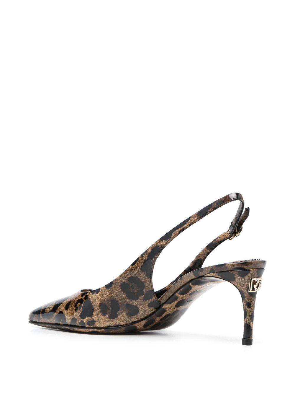 DOLCE & GABBANA Luxurious Leopard Printed Slingback Pumps For Women In Lavender Product Image
