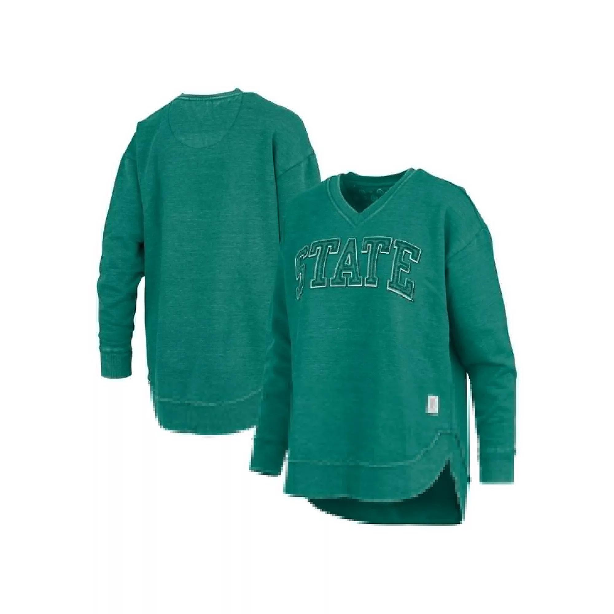 Women's Pressbox Green Michigan State Spartans Westin Poncho V-Neck Pullover Sweatshirt,  Product Image