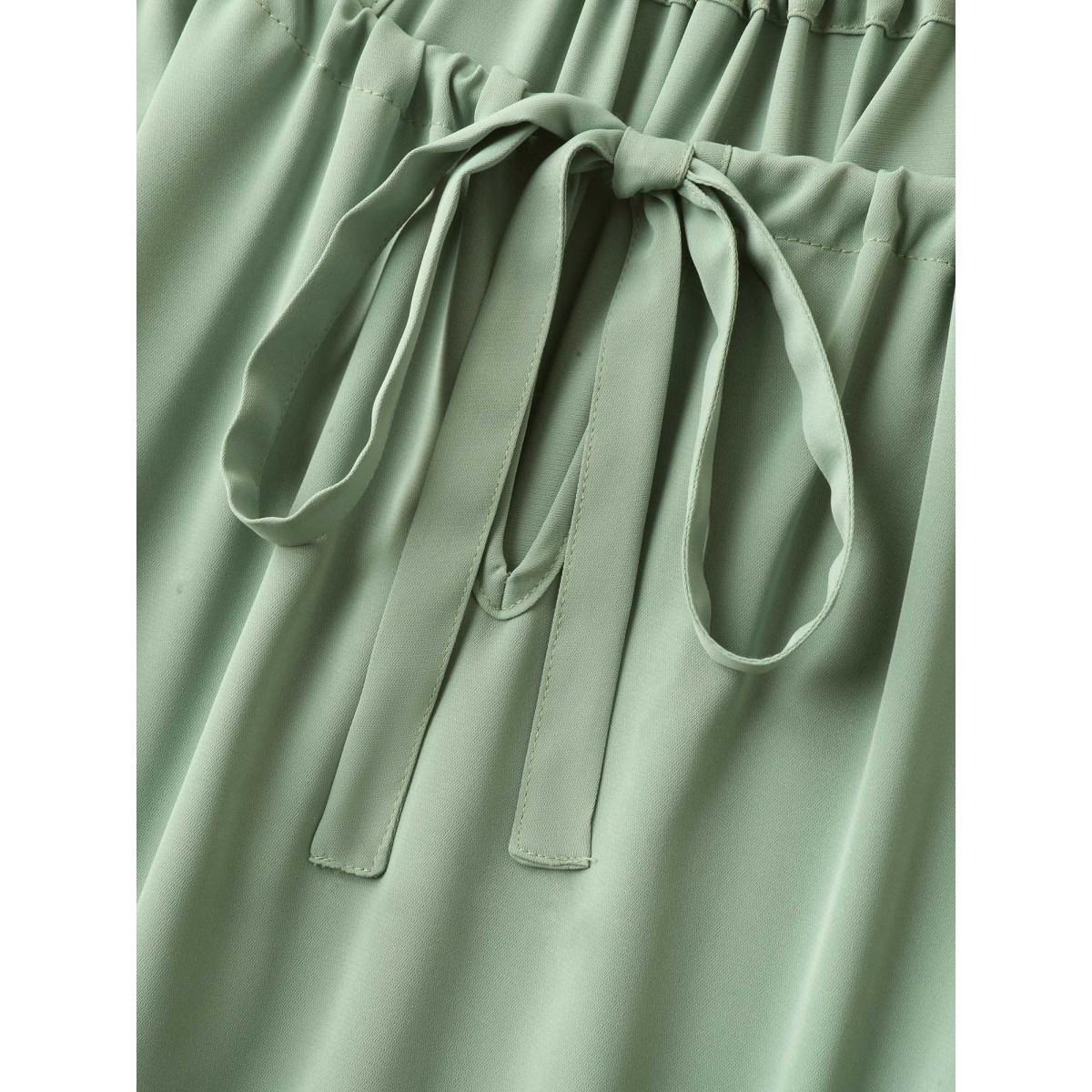 Plus Size Lace Cut-Out Stretchy Waist Midi Dress Greenbean Women Non Sleeveless Curvy BloomChic 12/L Product Image