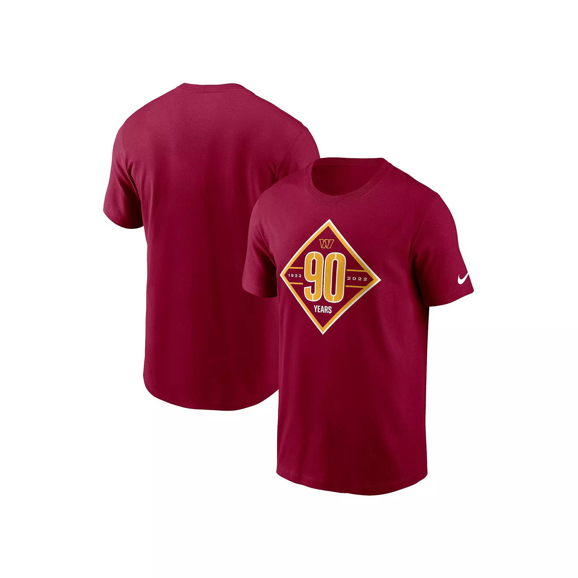 Men's Nike Burgundy Washington Commanders 90th Anniversary T-Shirt,  Product Image