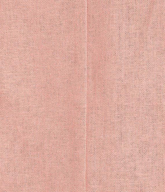 Multiples Plus Size Linen-Blend Stand Collar 3/4 Flounce Sleeve Open-Front Jacket Product Image