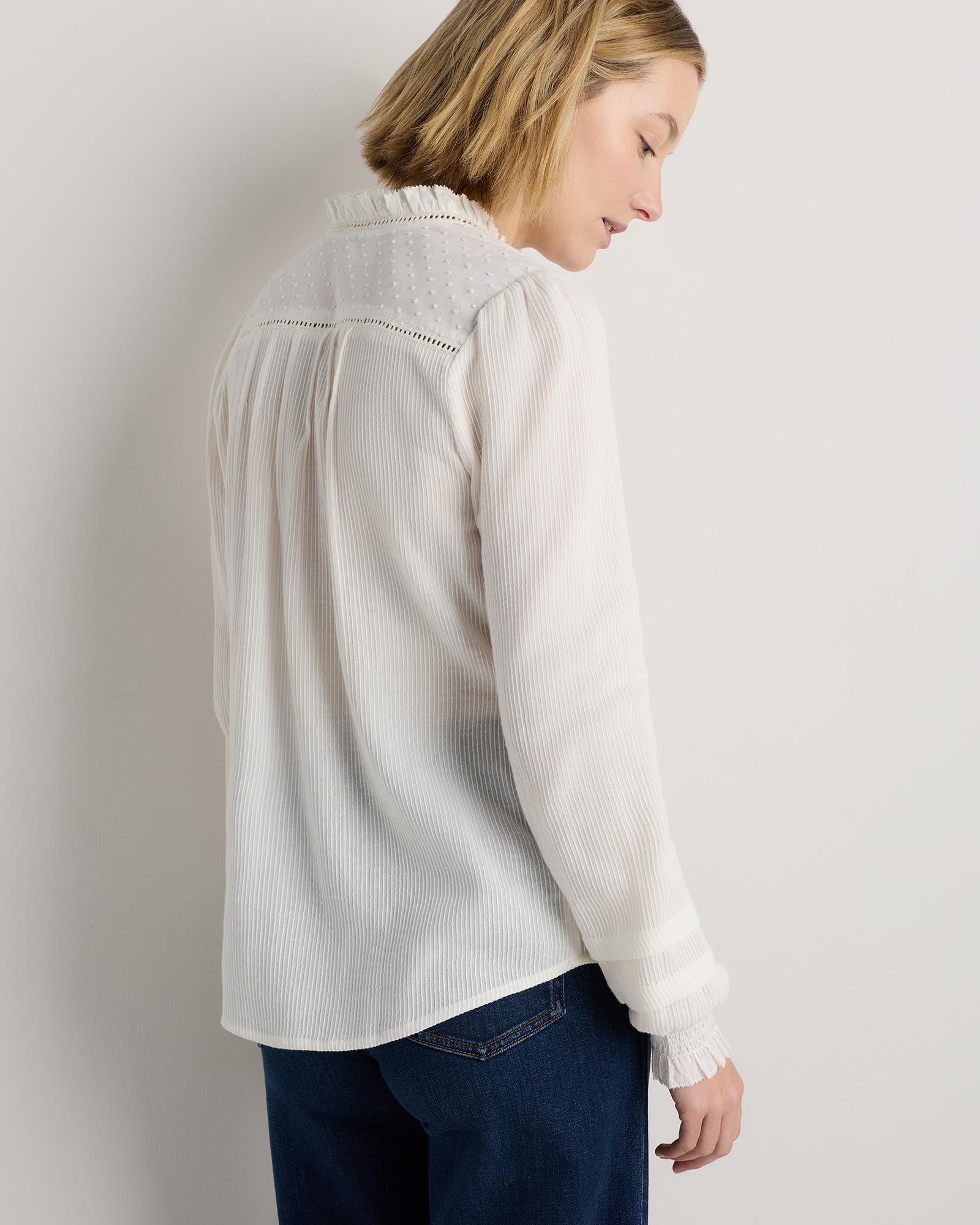 Quince | Women's Organic Textured Cotton Peasant Blouse Organic Cotton Product Image