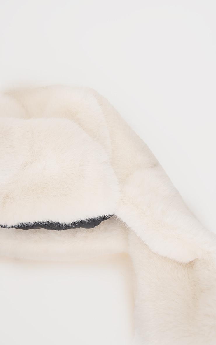 White Faux Fur Trapper Cap Product Image