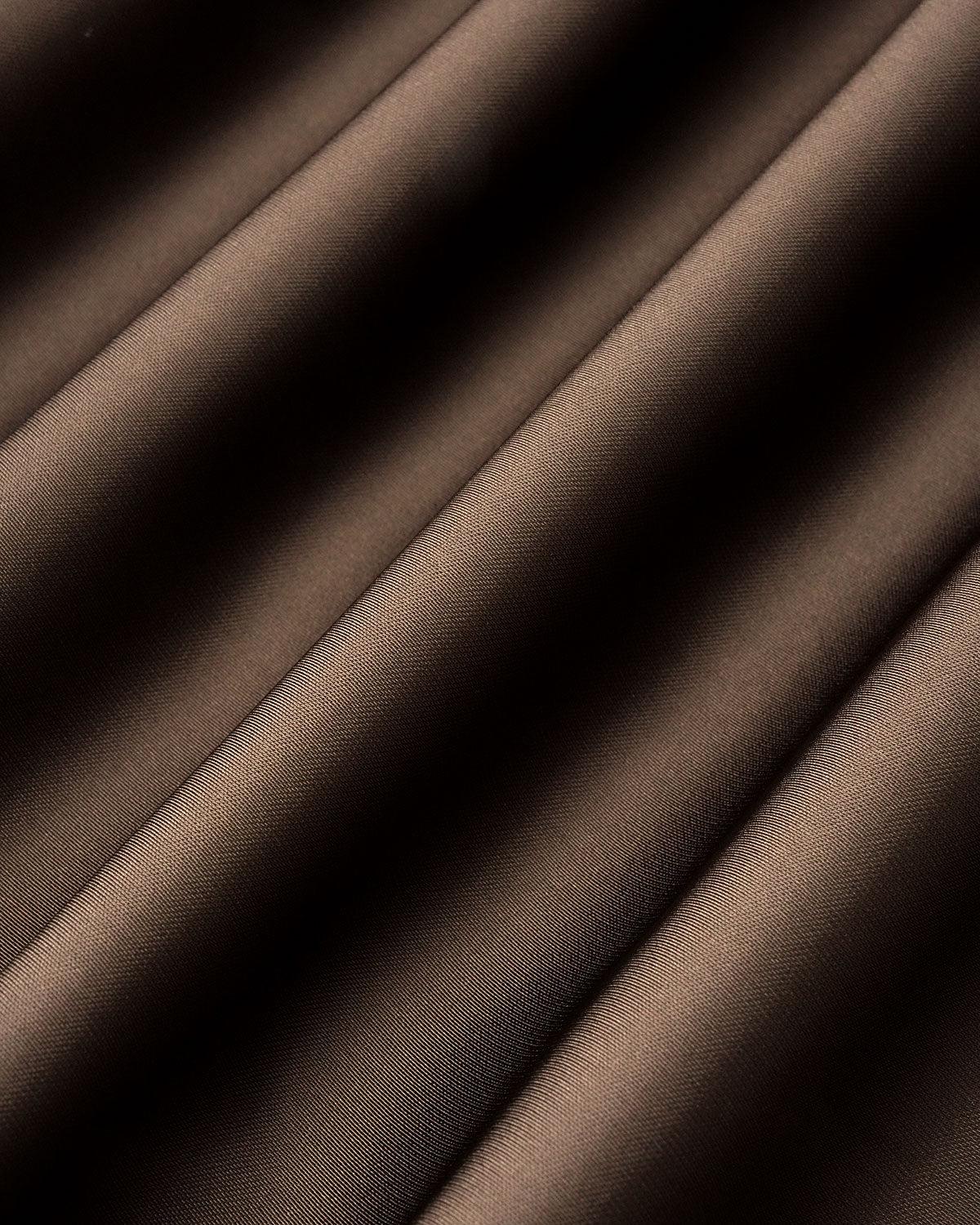 Coffee Ruched Button Midi Dress Product Image