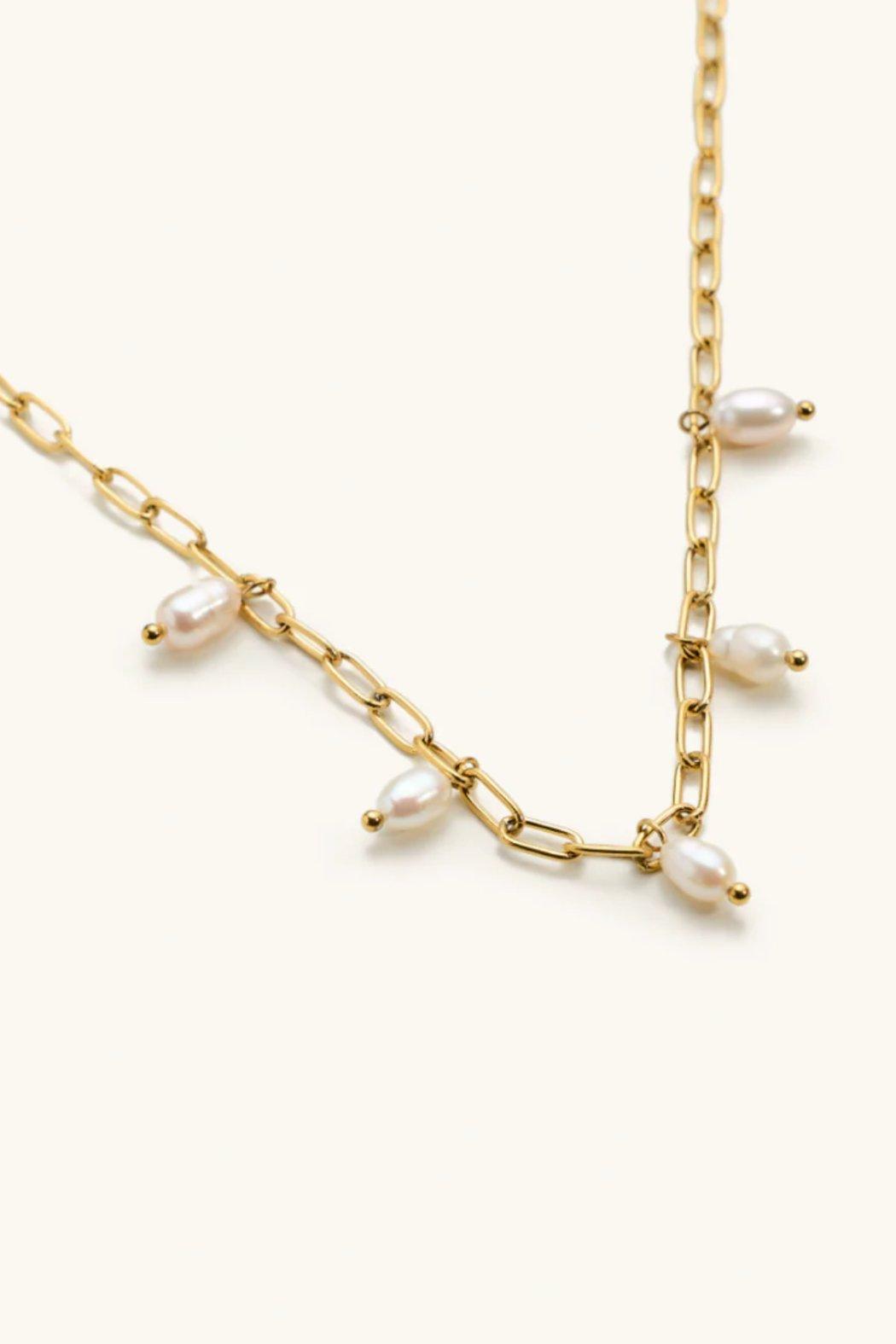 Pearl Charm Drop Necklace Product Image