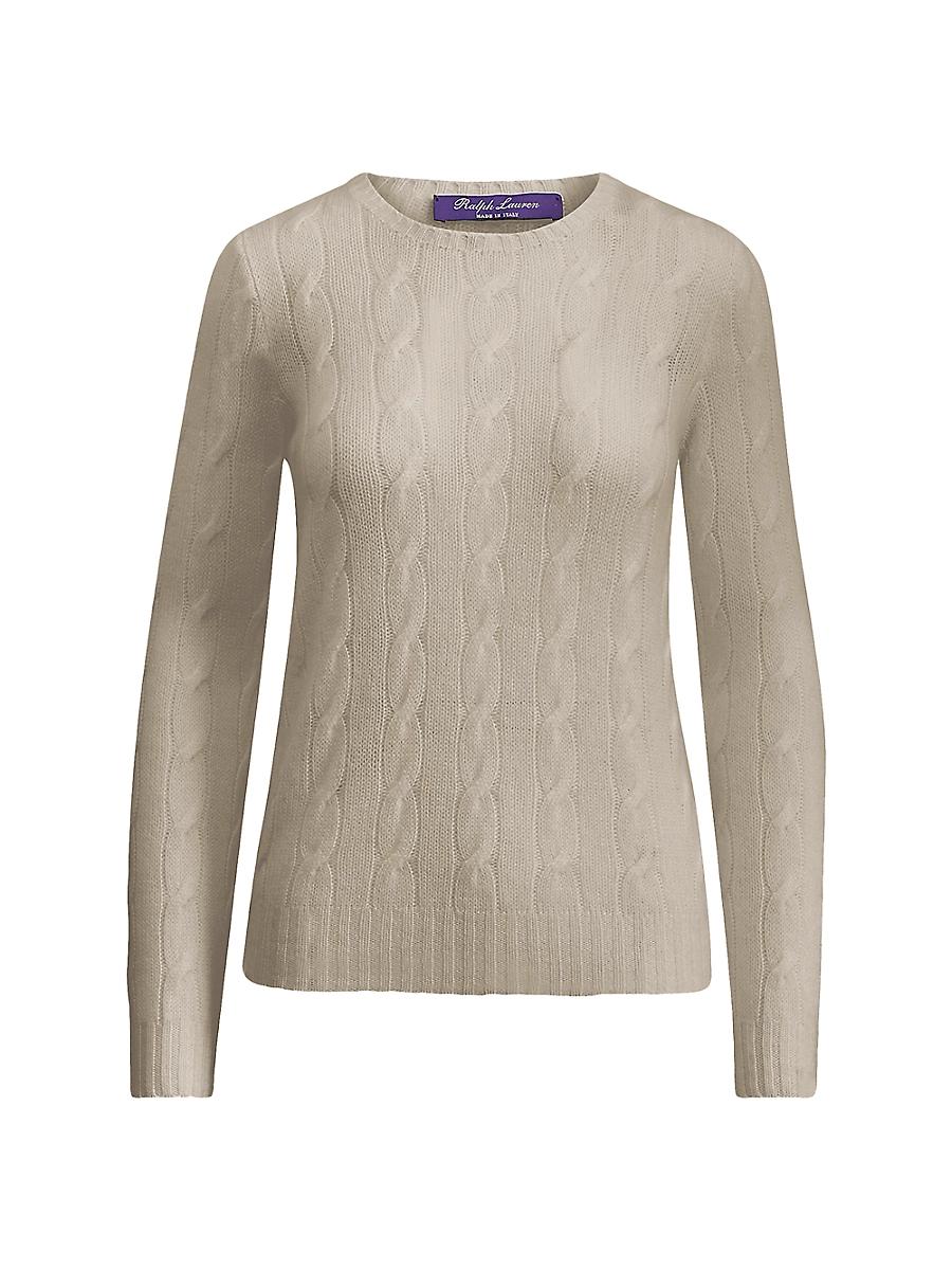 Womens Cable Knit Cashmere Sweater Product Image