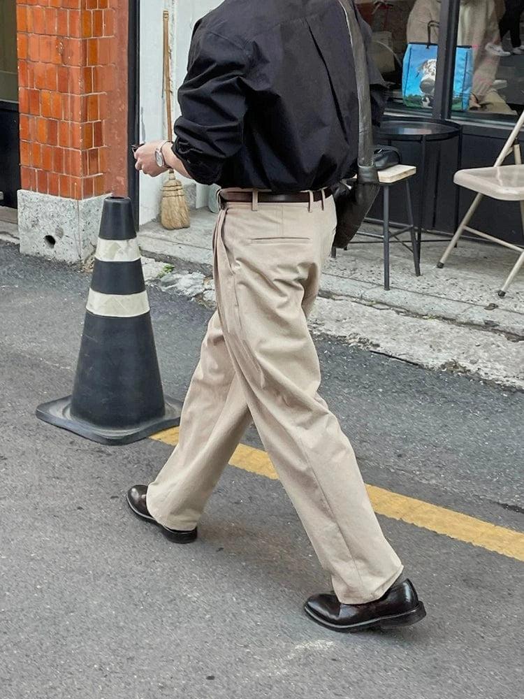 RT No. 19024 PLEATED STRAIGHT PANTS Product Image