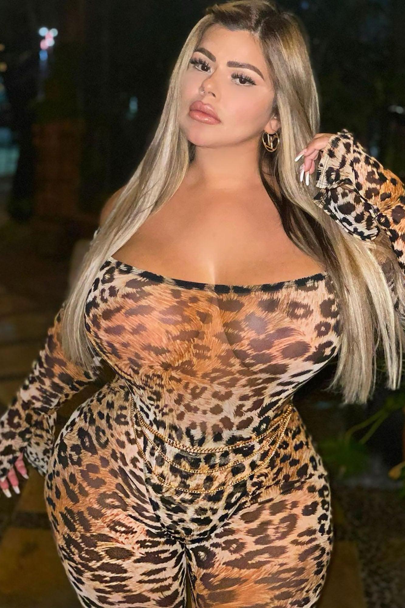 Feline Sexy Matching Set - Brown/combo Product Image