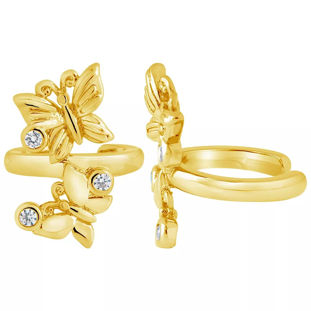 MC Collective Cubic Zirconia Butterfly Ear Cuff Set, Women's, Gold Tone Product Image