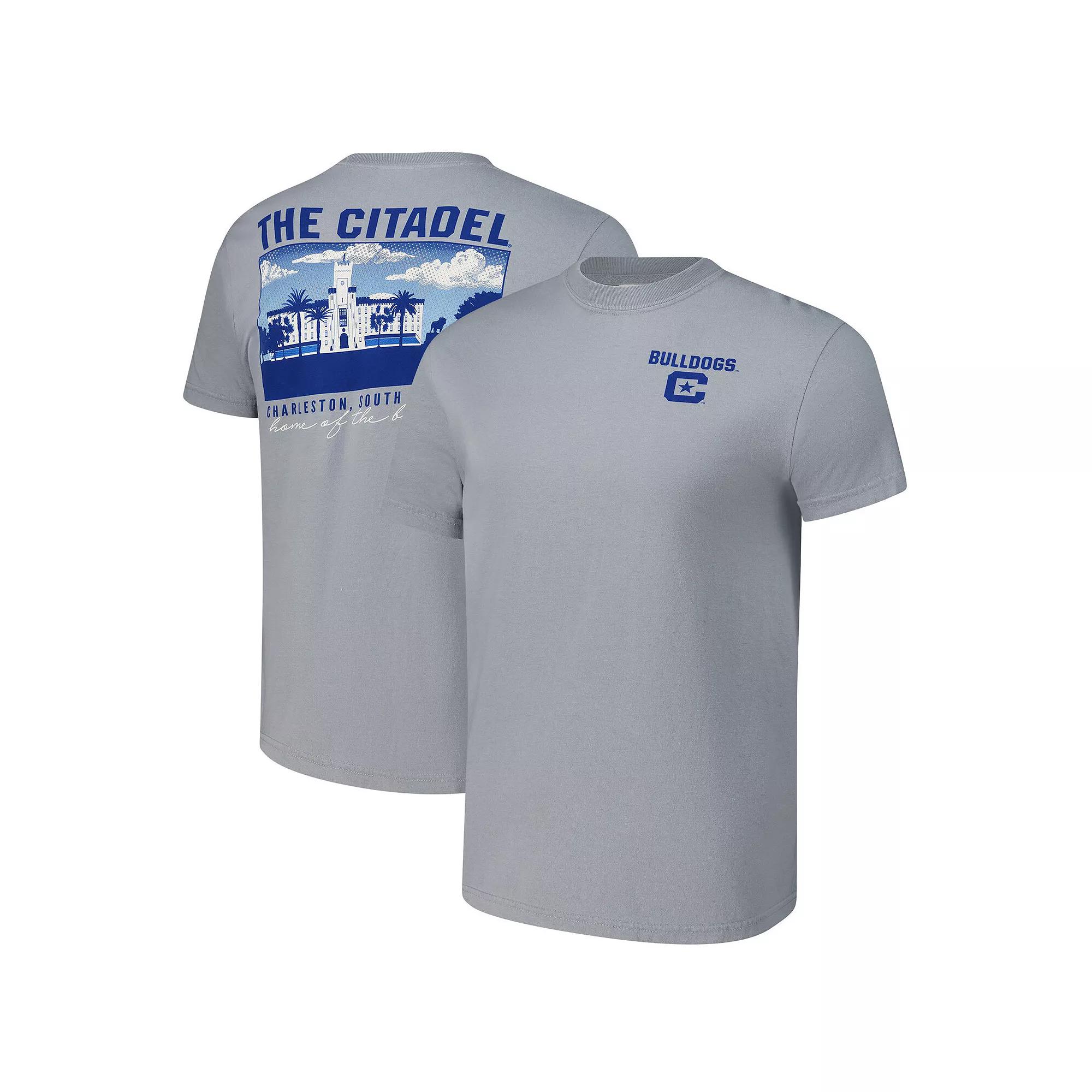 Men's Gray Citadel Bulldogs Campus Scenery Comfort Color T-Shirt, Size: 2XL, Nc2 Grey Product Image