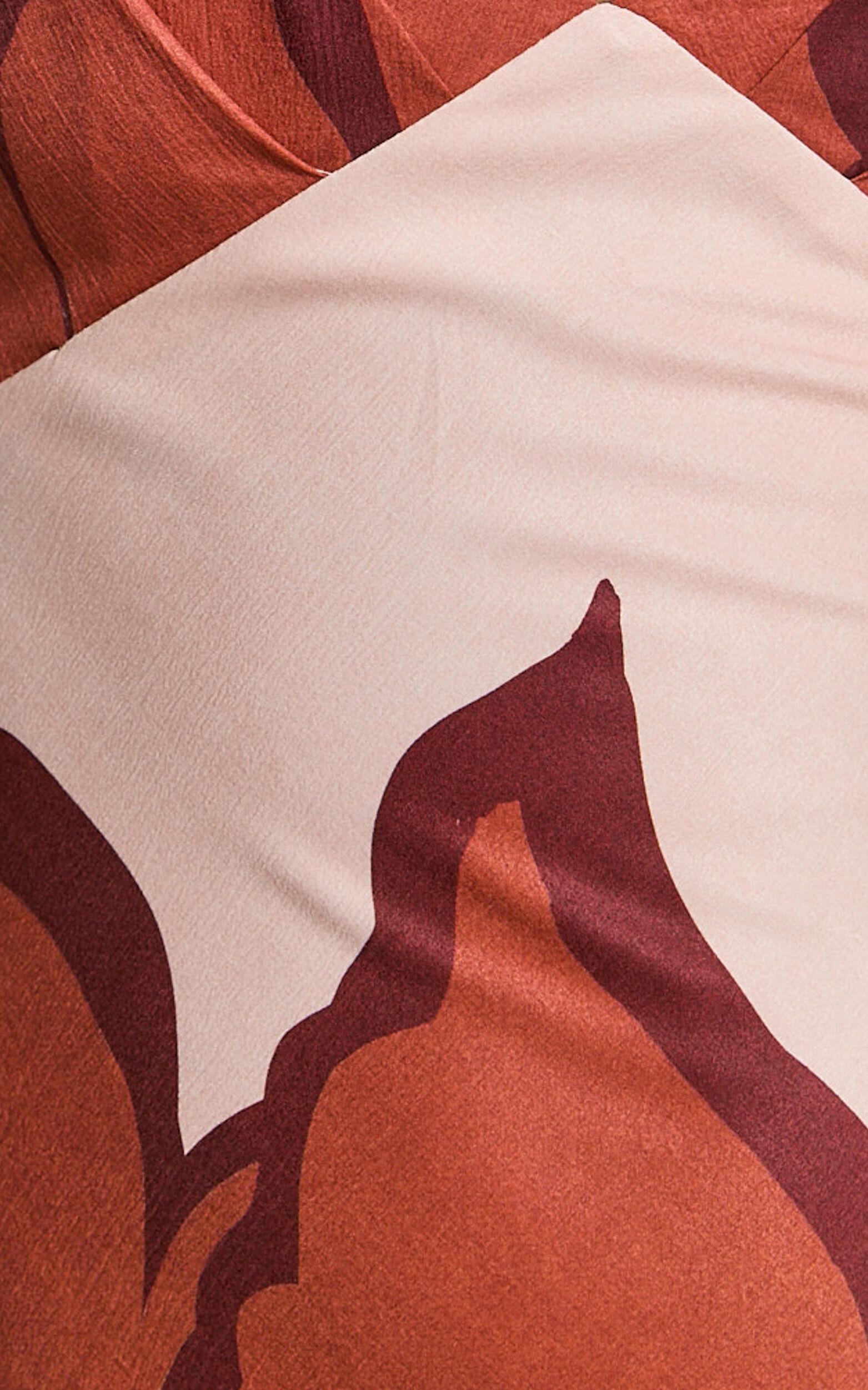 Brandi Midi Dress - Pleated Bodice Bias Slip Dress Dress in Hazel Garden Print Product Image