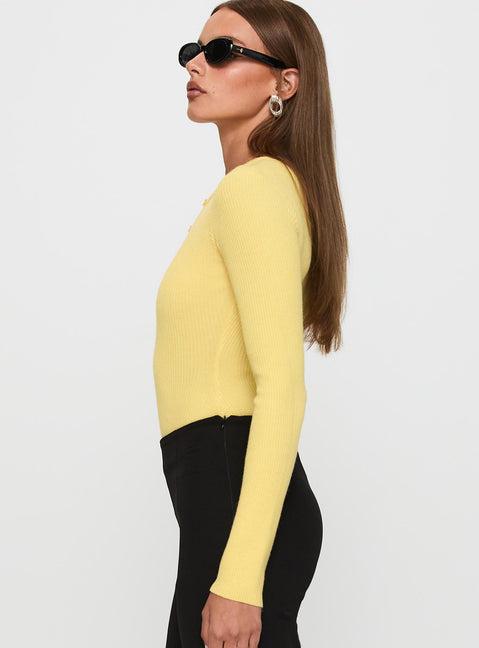 Kerra Long Sleeve Bodysuit Lemon Product Image