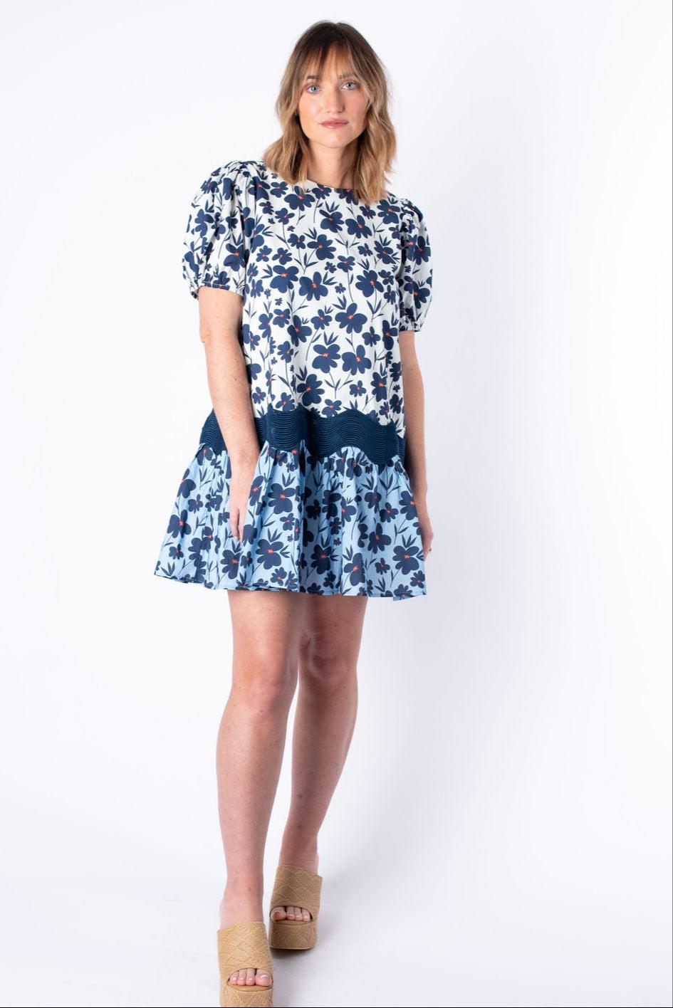 Maxine Floral Short Sleeve Mini Dress Product Image