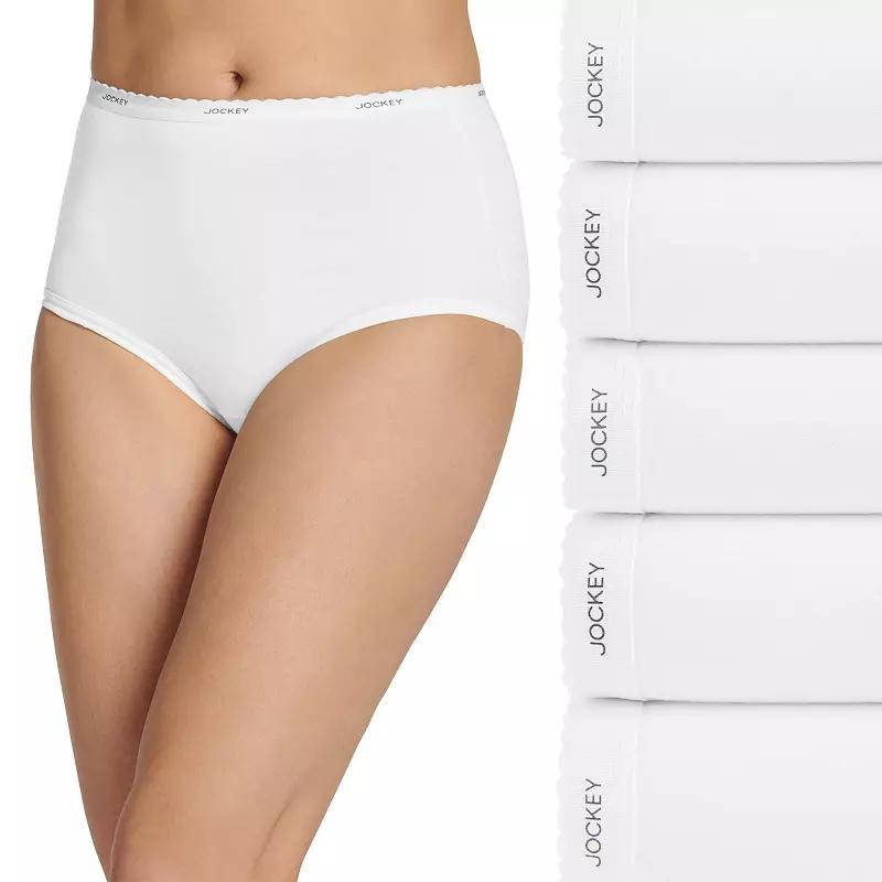 Women's Jockey® Classic 5-Pack Cotton Brief Panty Set 1743, White Product Image