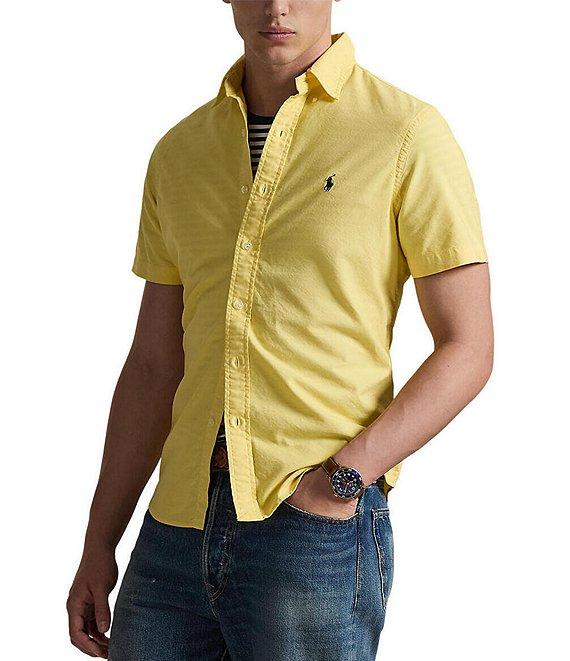 Polo Ralph Lauren Solid Garment-Dye Oxford Short Sleeve Woven Shirt Product Image