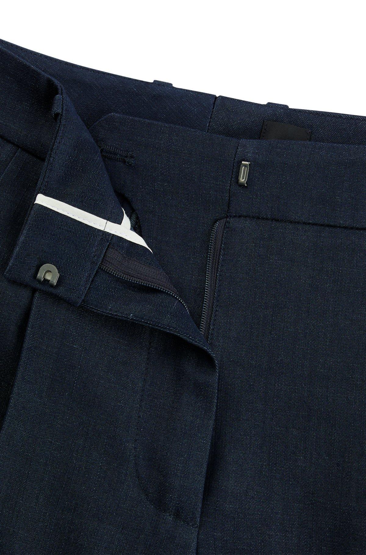 Regular-fit trousers in denim-effect twill Product Image