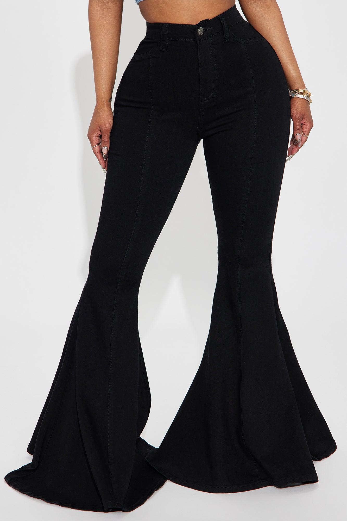 Astria Stretch Extreme Flare Jeans - Black Wash Product Image
