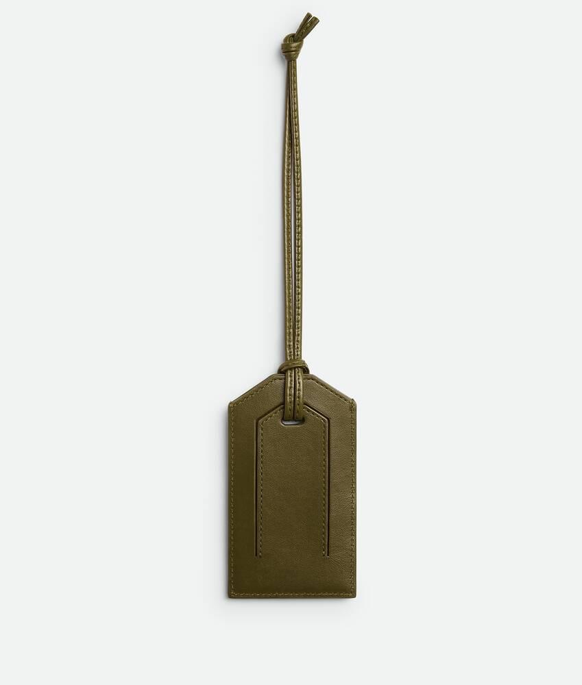 Women's Intrecciato Tag Holder in Olive oil Product Image