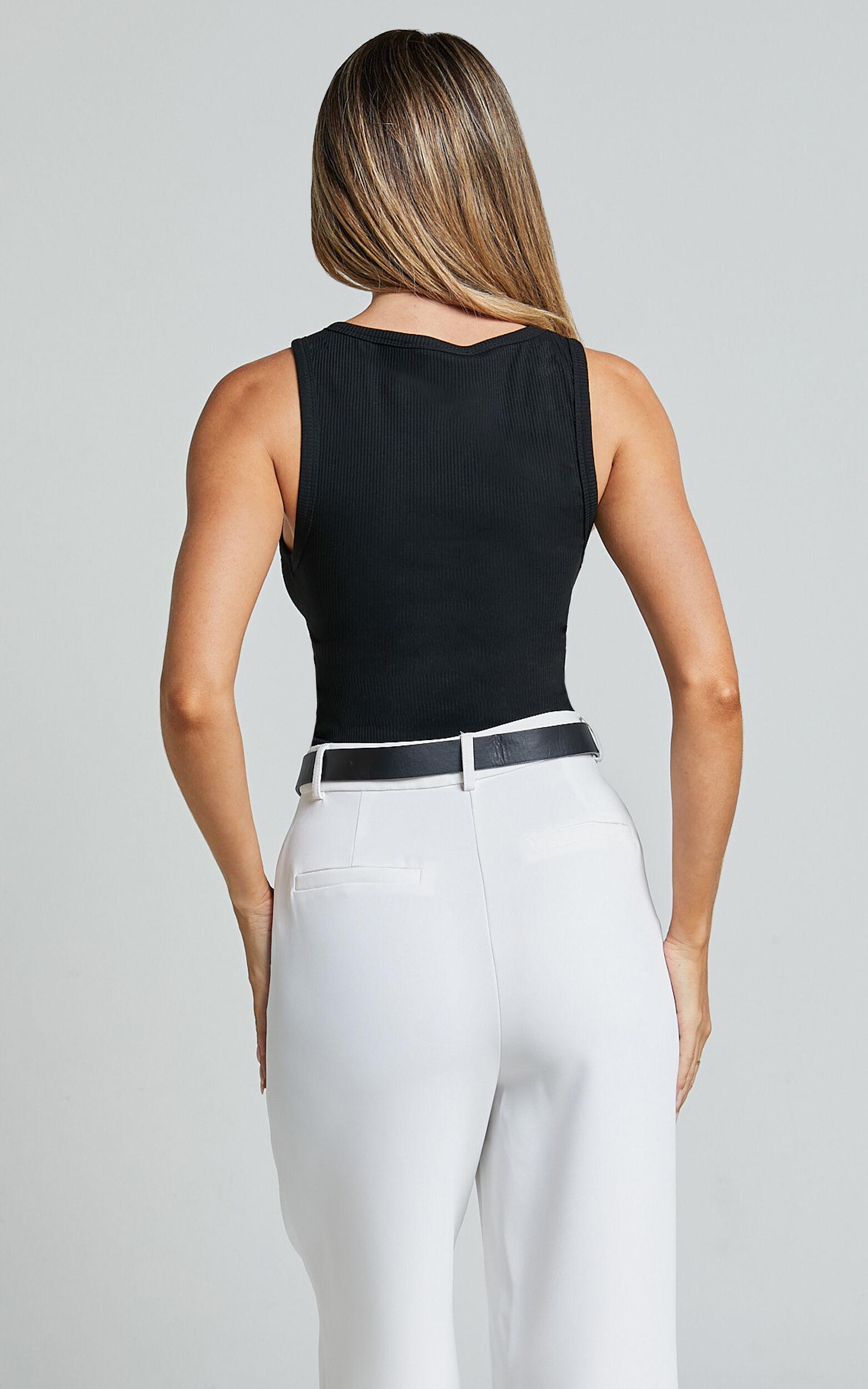 Can't You Tell Top - Ribbed Tank Top in Black Product Image