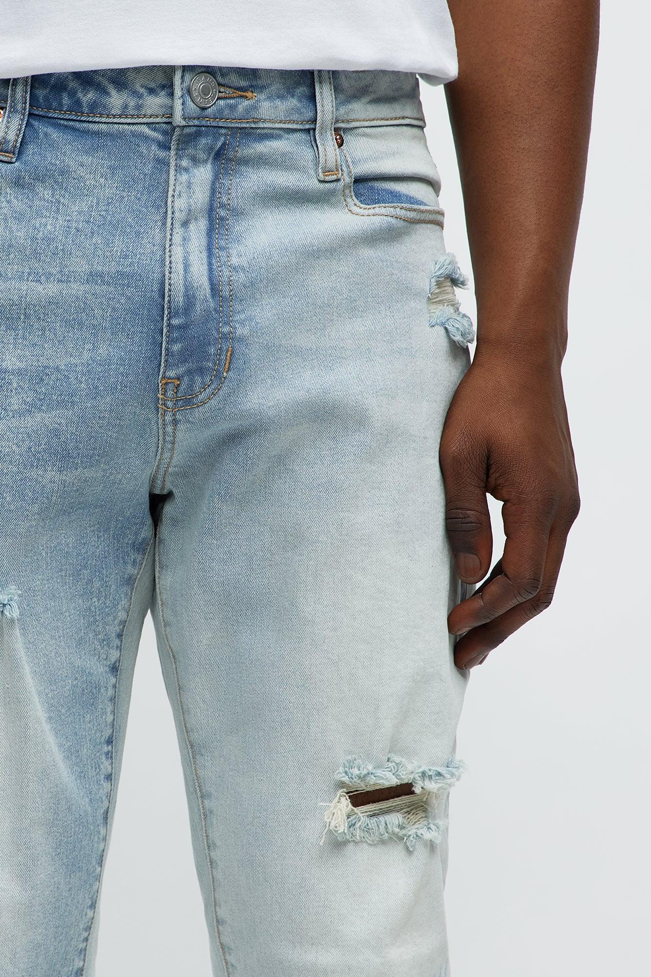 Beforehand Distressed Skinny Jeans - Light Blue Wash Product Image
