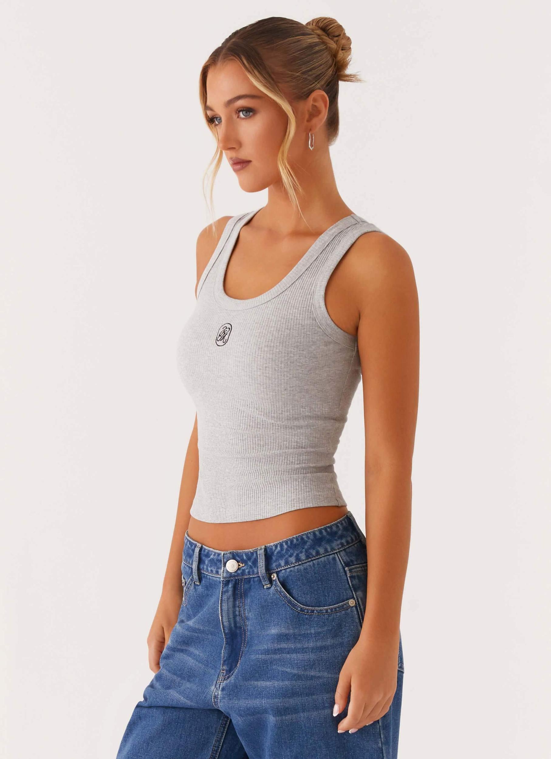 Signature Tank Top - Light Grey Marle Product Image