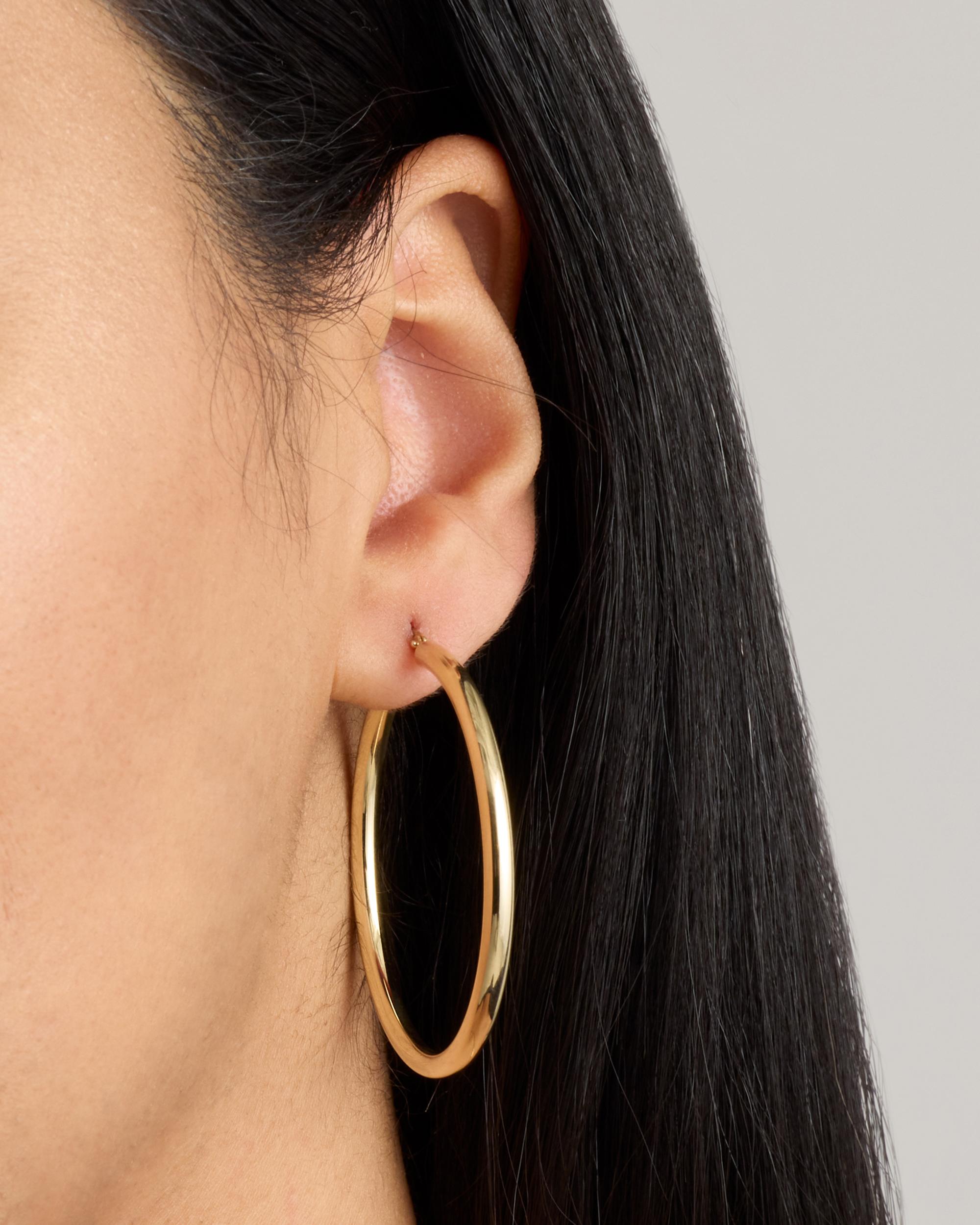 Quince | Women's 14K Gold 3mm Tube Hoop Earrings Product Image