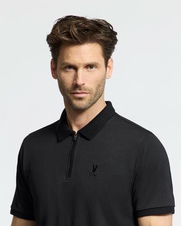 MENS TREVOR PERFORMANCE PIQUE ZIP UP POLO - B6K557F200 Male Product Image