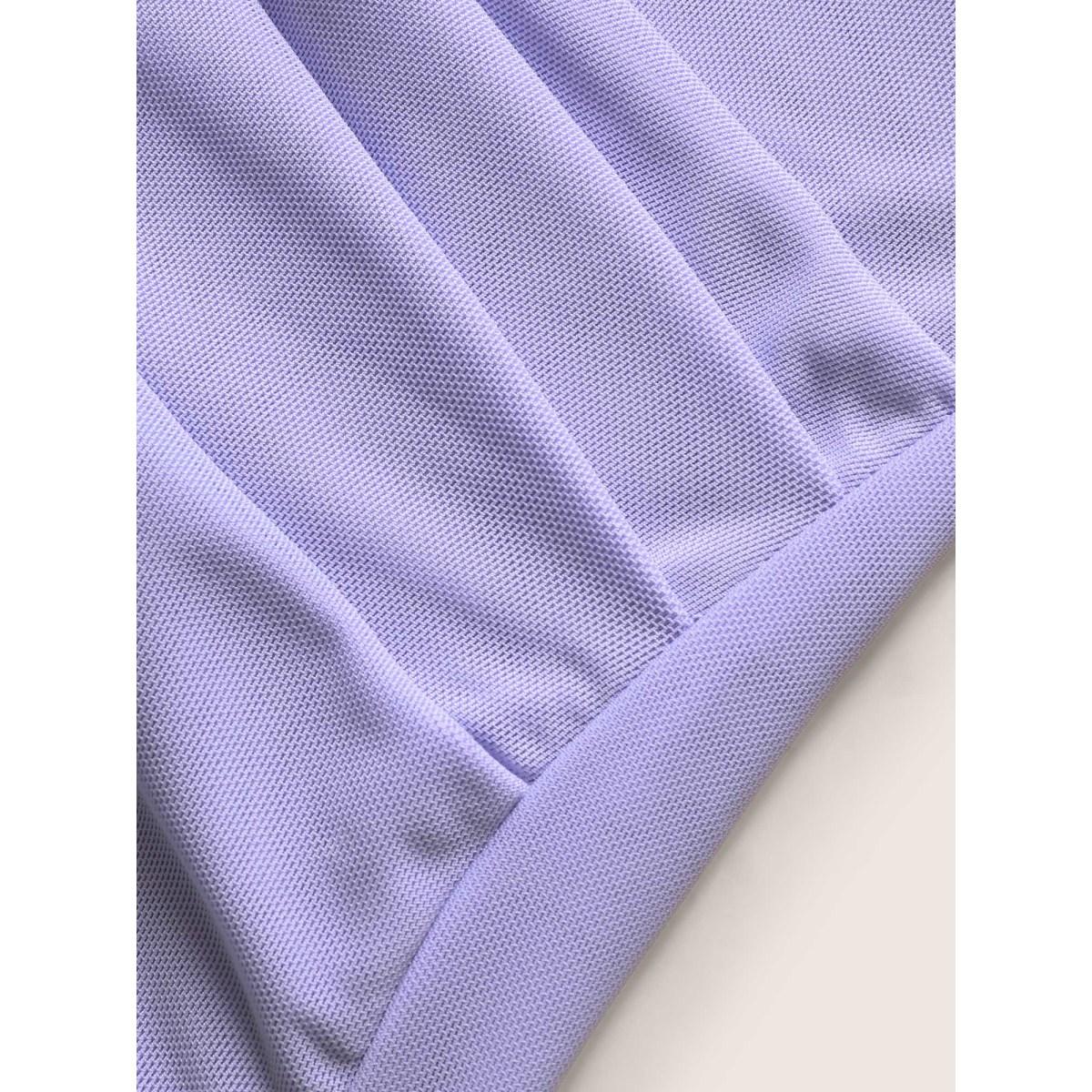 Plus Size Overlap Collar Solid Pleated Tank Top Women Lavender Elegant Pleated Overlap Collar Everyday Tank Tops Camis BloomChic 30/6X Product Image