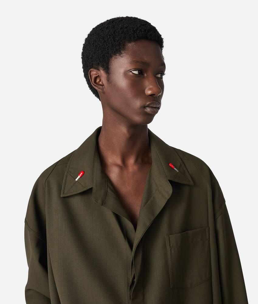 Men's Light Wool Shirt in Dark forest Product Image